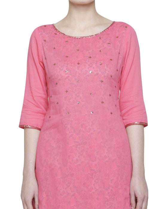 ROSEWOOD PRINT LAYERED KURTA