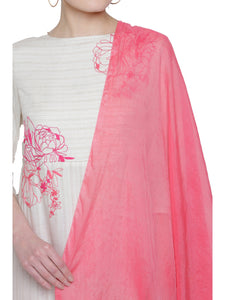 ROSE PINK CHANDERI FRINGED DRAPE