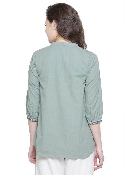 SOLD OUT-SAGE GREEN PINTUCK TOP