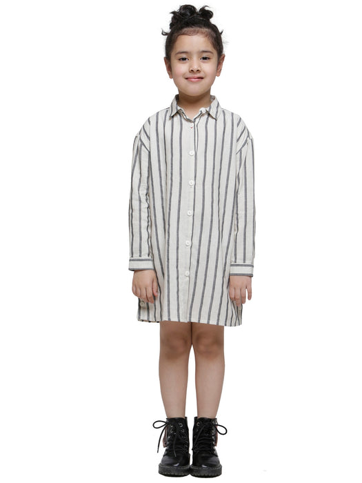 SIDE BUTTON DETAIL STRIPE TUNIC- KIDS