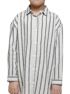 SIDE BUTTON DETAIL STRIPE TUNIC- KIDS