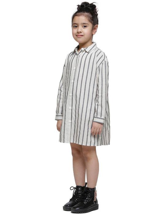 SIDE BUTTON DETAIL STRIPE TUNIC- KIDS
