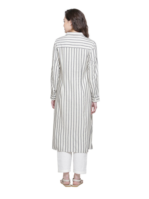 SIDE BUTTON DETAIL STRIPE TUNIC - MOM'S