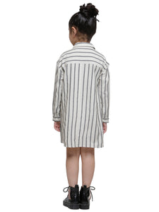 SIDE BUTTON DETAIL STRIPE TUNIC- KIDS