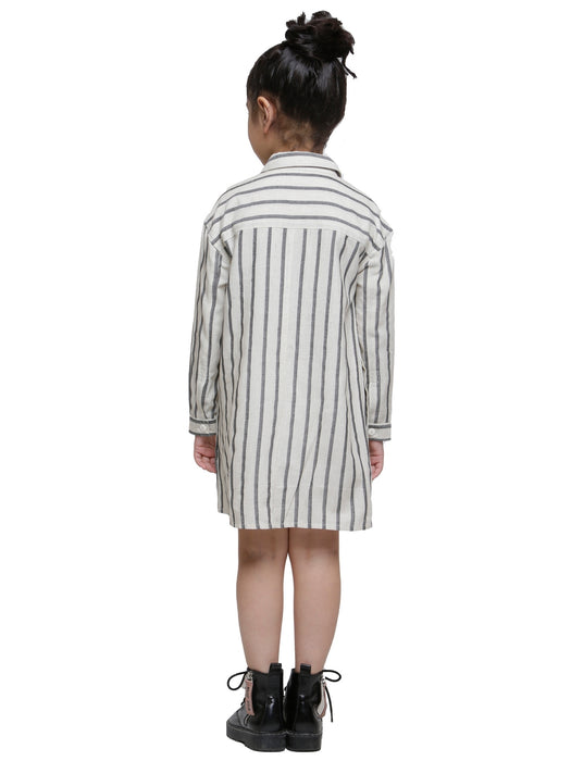 SIDE BUTTON DETAIL STRIPE TUNIC- KIDS