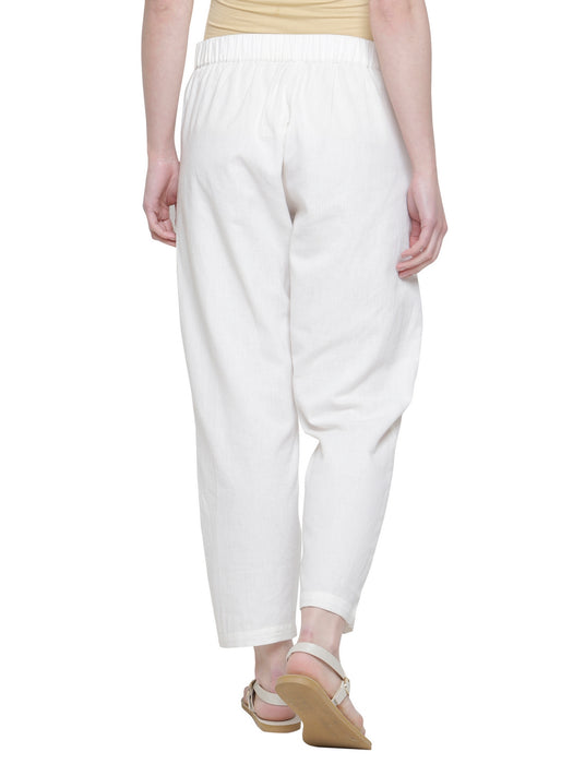 TAPERED HEM PLEATED PANTS- MOM