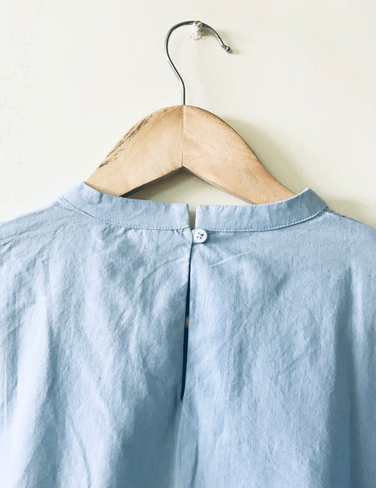 STOCK CLEARANCE SALE- ICE BLUE EMBROIDERED TOP
