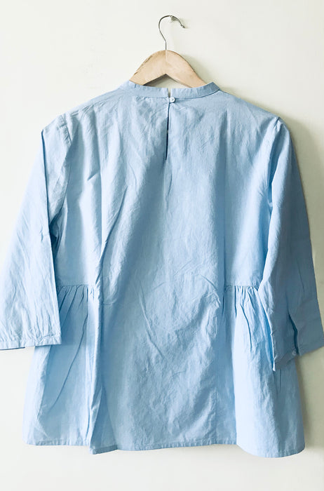 STOCK CLEARANCE SALE- ICE BLUE EMBROIDERED TOP